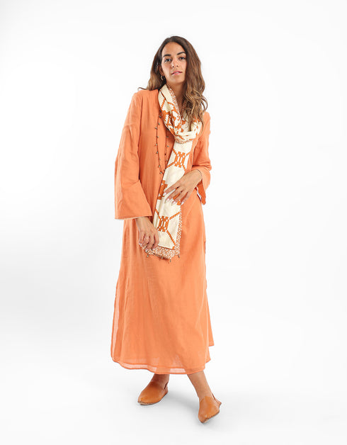 Reversible long jellabiya with long sleeves